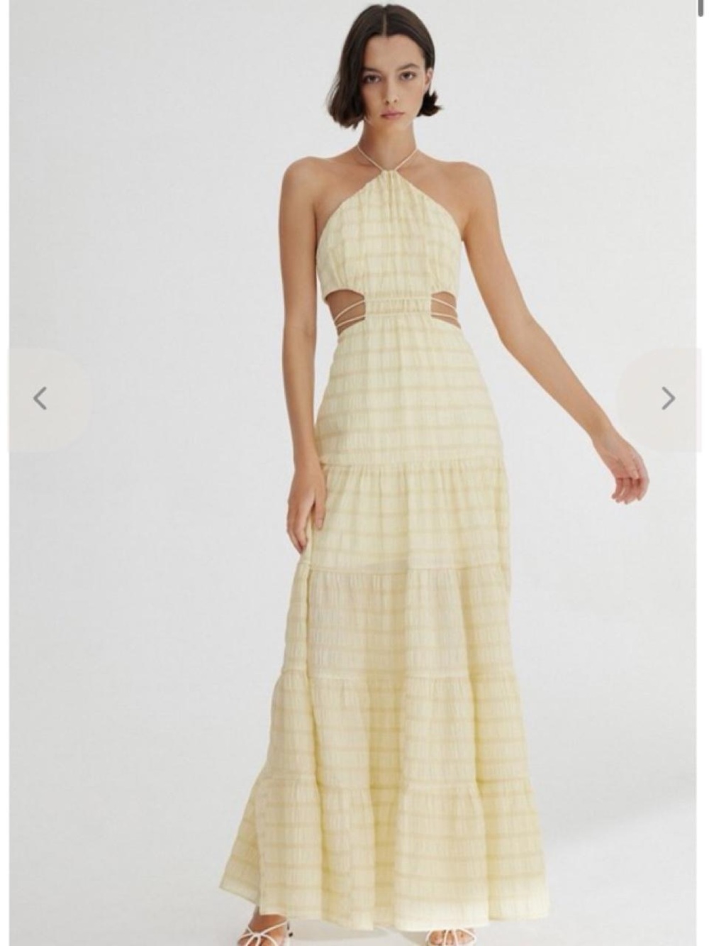 Significant Other NWOT Sophie Maxi Dress “Sunflower Check”, US 4 // AU 8
